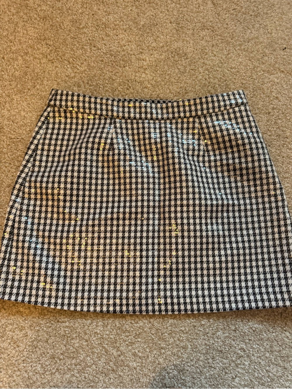 Wayf black and white sequin skirt